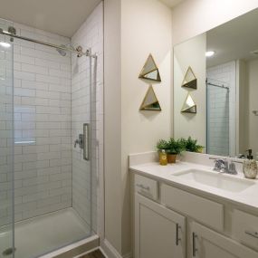 bathroom with shower and sink