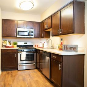Fully Furnished Kitchen with Stainless Steel Appliances