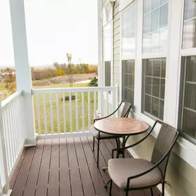 private porch with views of the property