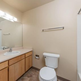 Bathroom at Meadowrock Apartments in Santa Rosa, CA 95403