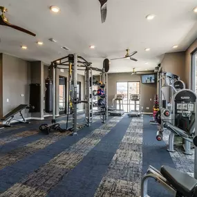 A spacious fitness center