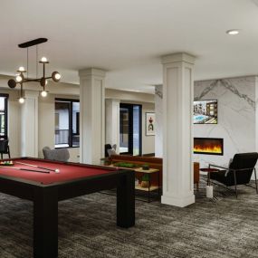 Game Room with Billiard Table and Fire Pit