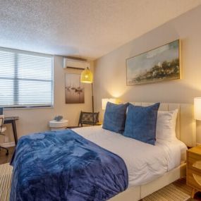 bedroom with double pane window