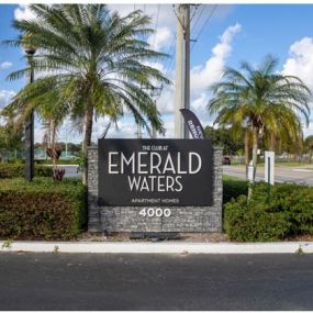 front entrance sign at Club at Emerald Waters