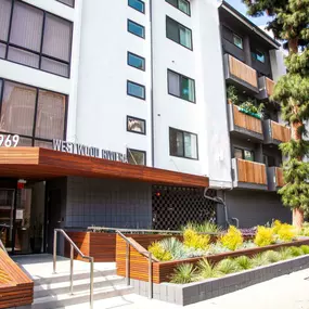 Exterior main entrance door at Westwood Riviera Apartments