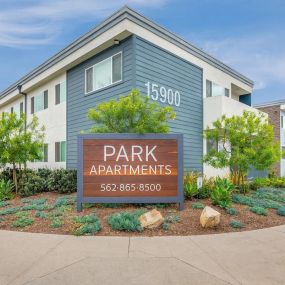 Building exterior at Park Apartments in Norwalk, CA 90650