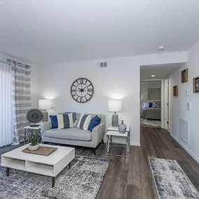 Living room with Luxury Vinyl Plank Flooring