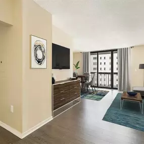 Living room of apartment in Prospect Place in Hackensack, NJ