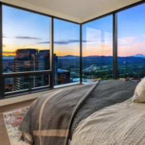 Bedroom at Two Lincoln Apartments