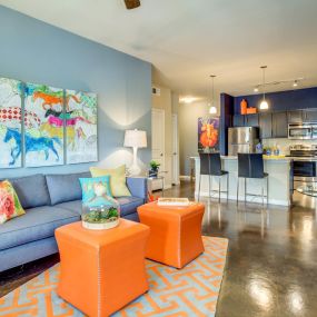 Living Room With Kitchen View