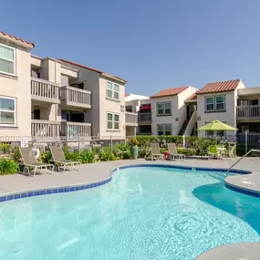 our apartments have a large swimming pool in front of our buildings