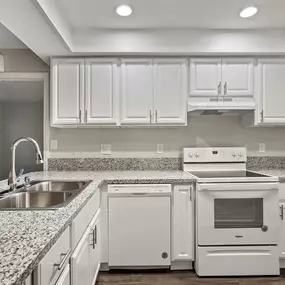 a kitchen with a sink stove and dishwasher