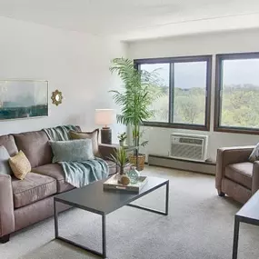 Living Room at Cambridge Towers Apartments