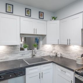 Kitchen with White Cabinets