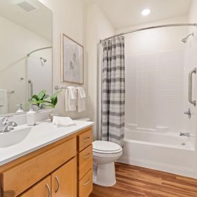 Spacious Bathroom at The Harbor at Twin Lakes Apartments