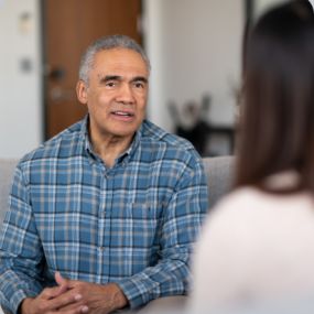 Patient speaking with a therapist