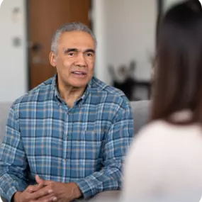 Patient speaking with a therapist