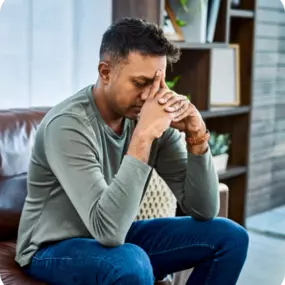 Man dealing with depression