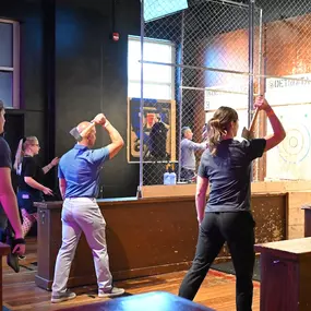 Boost team spirit with a unique axe-throwing experience in Ferndale, MI. Ideal for corporate team-building and office parties. Get out of the boring corporate picnics or office-bound team-building activities! Step out of your suits and do something different, like axe throwing.