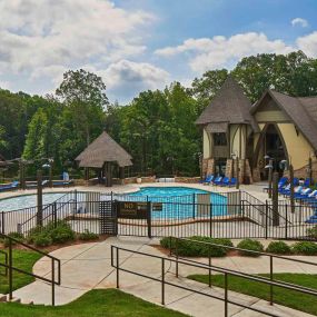 Large resort-style pool with ample deck space and seating.