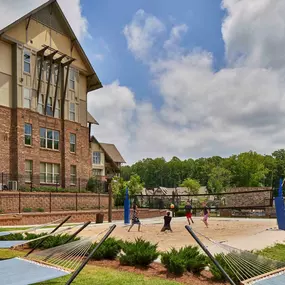 Outdoor sports including volleyball.