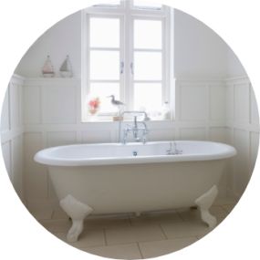 We offer refinishing, resurfacing, and reglazing which are all used to describe spraying a new coating over an existing surface. This can be done to bath tubs made of cast iron, steel, and fiberglass. Ceramic tiles and  fiberglass shower pans can also be refinished.
