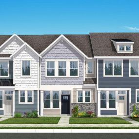 Rochester home plan two story townhome in DRB Homes at Smith Farm Single Family and Townhomes community