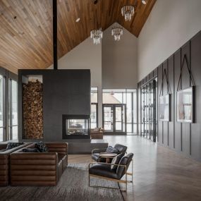 Mountain Lodge clubhouse with luxer package lockers.