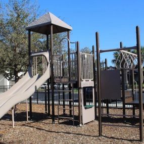 Fenced Playground with slide