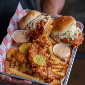 Hot Chicken Sandwiches & Tenders with Krinkle Kut Fries