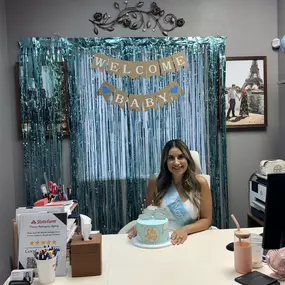 Celebrating baby boy in the office!