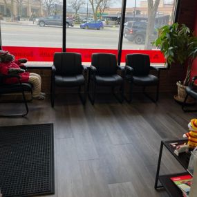 Make yourself comfortable in our waiting room area!