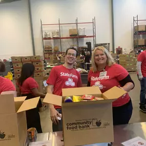 Our team volunteering with the local community food bank!