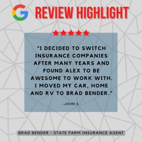 Brad Bender - State Farm Insurance Agent
Review highlight