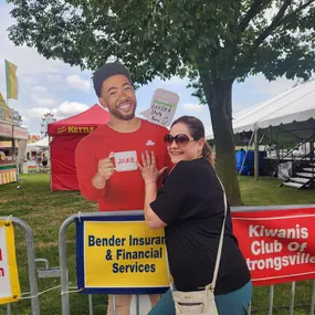 Strongsville Chamber of Commerce Homecoming in full swing!
Jake was taking in the sights and smells with some of his admirers.
Strongsville Chamber Jake asked if our sign could please be red and white next year?