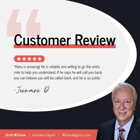 Thanks, Jermaine, for the kind words about Hans. He has over 30 years of SF experience, which shows in his daily efforts to care for our policyholders.