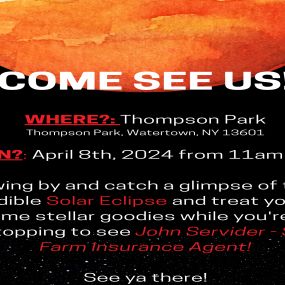 Stop by and see us at Thompson Park for the Solar Eclipse!!