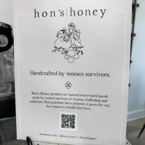 We picked up a beautiful basket donated by Hons Honey to raffle off at the Santa Brunch. Hons Honey is a social enterprise supporting women survivors of trauma by providing purpose and dignity. Their products, from pure honey to honey-infused skincare, create meaningful change. We’re thankful for their generosity!