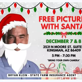 Free Santa pics! You bring the kids and camera, we take care of the rest.