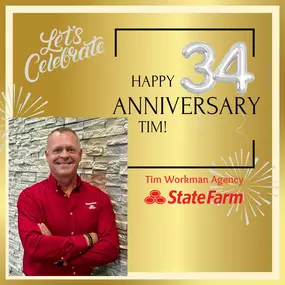 ????Can we take a minute to recognize our time with State Farm... Tim celebrated his start of year THIRTY FOUR yesterday! 
????What an accomplishment‼ 
As his office staff we are so proud and happy to work for someone like Tim! ????
& to those reading this; we couldn't do this without great customers like we have ????