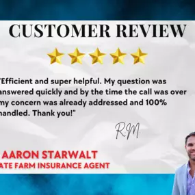 We love customer reviews! Call us for a free insurance quote