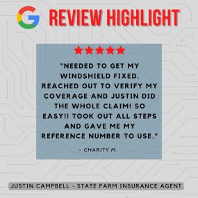 Justin Campbell - State Farm Insurance Agent
Review highlight