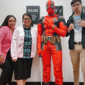 A Business Barbie, a Pink Lady, Deadpool and Clark Kent all walk into a State Farm Agency…….HAPPY Halloween! #mikeisyouragent