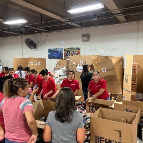 Today is National Food Bank Day! We had a great time Volunteering at the SA Food Bank. We packed over 15,000 lbs of food which provides over 12,000 meals to families.