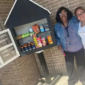 At Kalynn Tindall State Farm, we believe in more than just protecting what matters most—we believe in caring for our community. That’s why we’re so proud of our Blessing Box, a small but powerful way we give back to those in need.
Stocked with non-perishable food and small necessities, our Blessing Box is open to anyone who needs a helping hand. Over time, we’ve received heartfelt notes of appreciation from those who have found comfort and support through it. These messages remind us why we do w