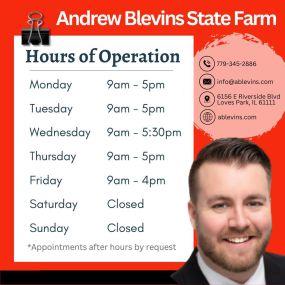 A quick reminder of our hours and contact information!
