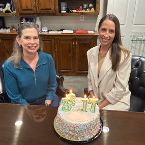 We recently celebrated 2 very important anniversaries.  Next time you are in, say congrats to Lisa and Katie for a combined 53 years of State Farm experience!  We are very lucky to have 2 All-Stars in one place!