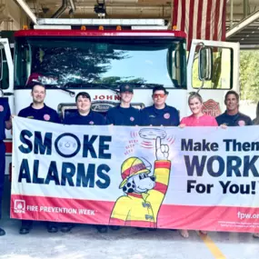 Our office is excited to partner with the St. John's Fire Department again this year for their upcoming Fire Prevention Week™ Oct. 6-12. Today we had the opportunity to donate a toolkit of home fire safety and prevention resources that will be used at their upcoming event on Oct. 12. This year they aim to better educate the public about the critical importance of working smoke alarms. According to the National Fire Protection Association®, working smoke alarms reduce the risk of dying in a fire 