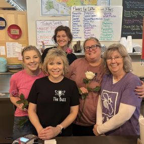 Another way we show our love is by handing out roses to people at our local businesses. We love spreading kindness!