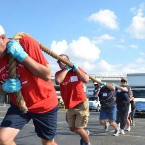 Last week my wife put on a crazy cool event for her work, Wheaton World Wide Moving | Bekins Van Lines. It was a truck pull fundraiser to benefit Give Kids The World and Move For Hunger, and she raised $20,000 for the two organizations. How great is that?! I was happy to sponsor a team to pull a 30-foot moving truck and was only a smidge sore after pulling it 100 feet.